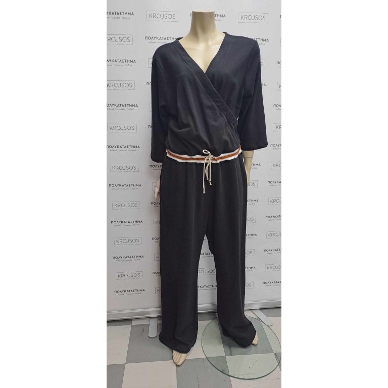 Γυναικεία φόρμα ολόσωμη baby fouter – Μαύρο – Open Fashion