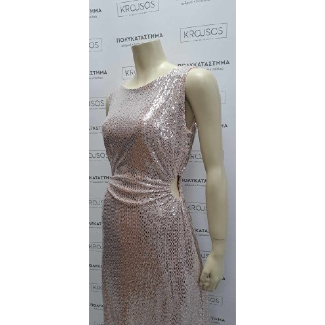 Γυναικείο φόρεμα με παγιέτες μεταλλιζέ – Gold Rose – Open