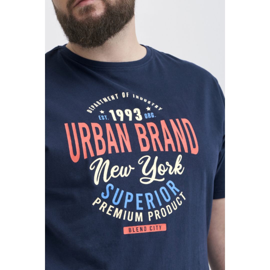 Ανδρικό t-shirt μακό κοντό μανίκι υπερμέγεθος – μπλε – BLEND