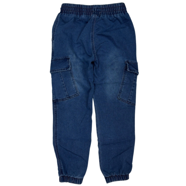Παιδικό παντελόνι jean jogger cargo αγόρι 6-14 - blue - Joyce