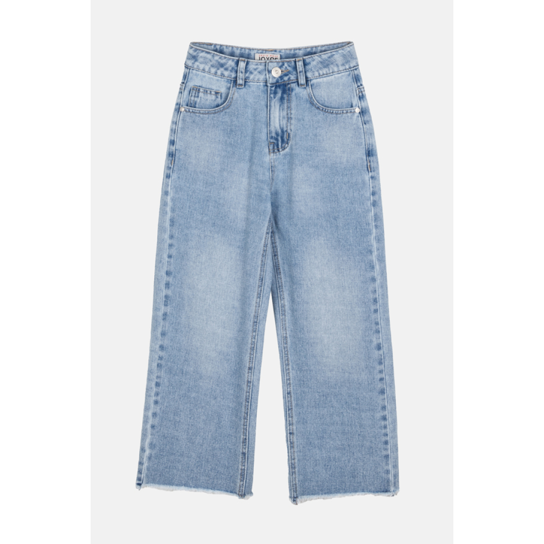 Παιδικό παντελόνι jean, wide leg, κορίτσι 6-14 - χλώριο - Joyce