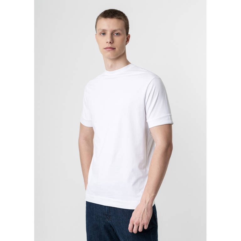 Ανδρικό t-shirt basic βαμβακόλυκρα - λευκό - HAMAKI HO