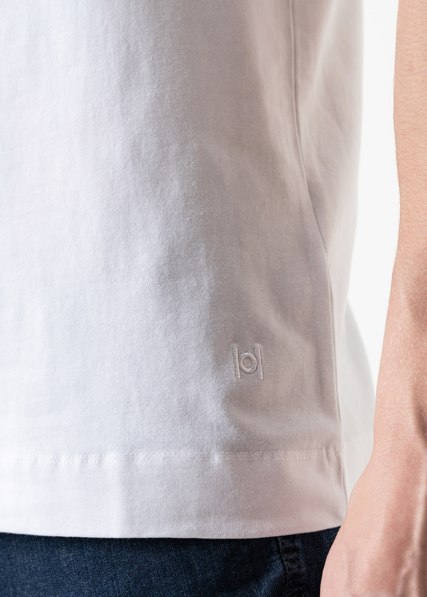 Ανδρικό t-shirt basic βαμβακόλυκρα - λευκό - HAMAKI HO