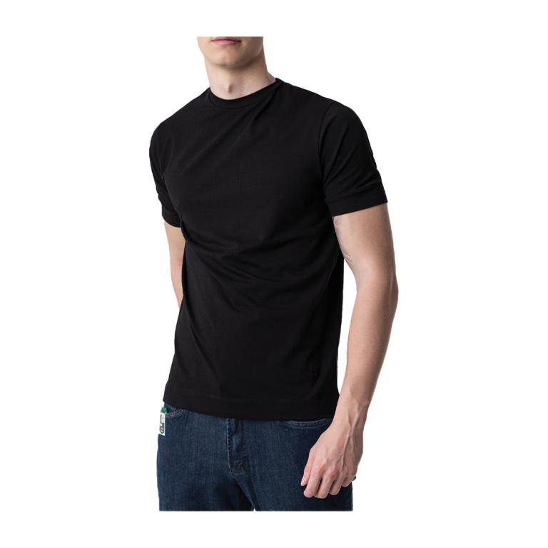 Ανδρικό t-shirt basic βαμβακόλυκρα – μαύρο – HAMAKI HO