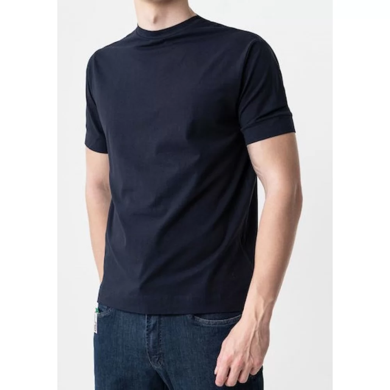 Ανδρικό t-shirt basic βαμβακόλυκρα - μπλε - HAMAKI HO