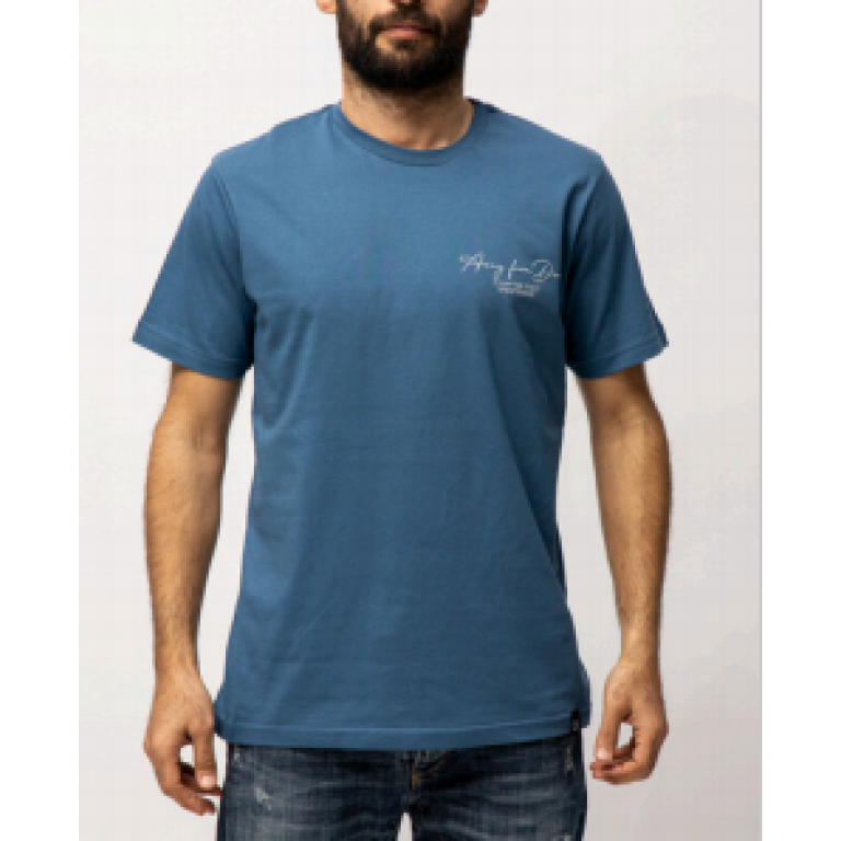 Ανδρικό T-shirt μακό, CHAPTER TWO - πετρόλ - COTTON4ALL