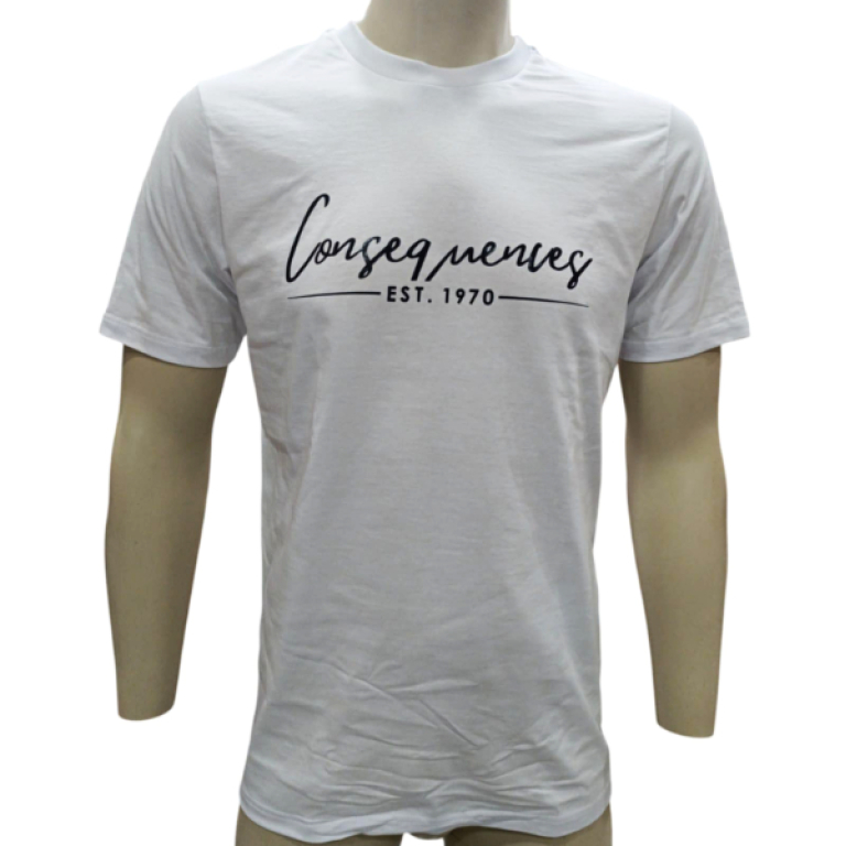 Ανδρικό T-shirt μακό, Consequences – λευκό – COTTON4ALL